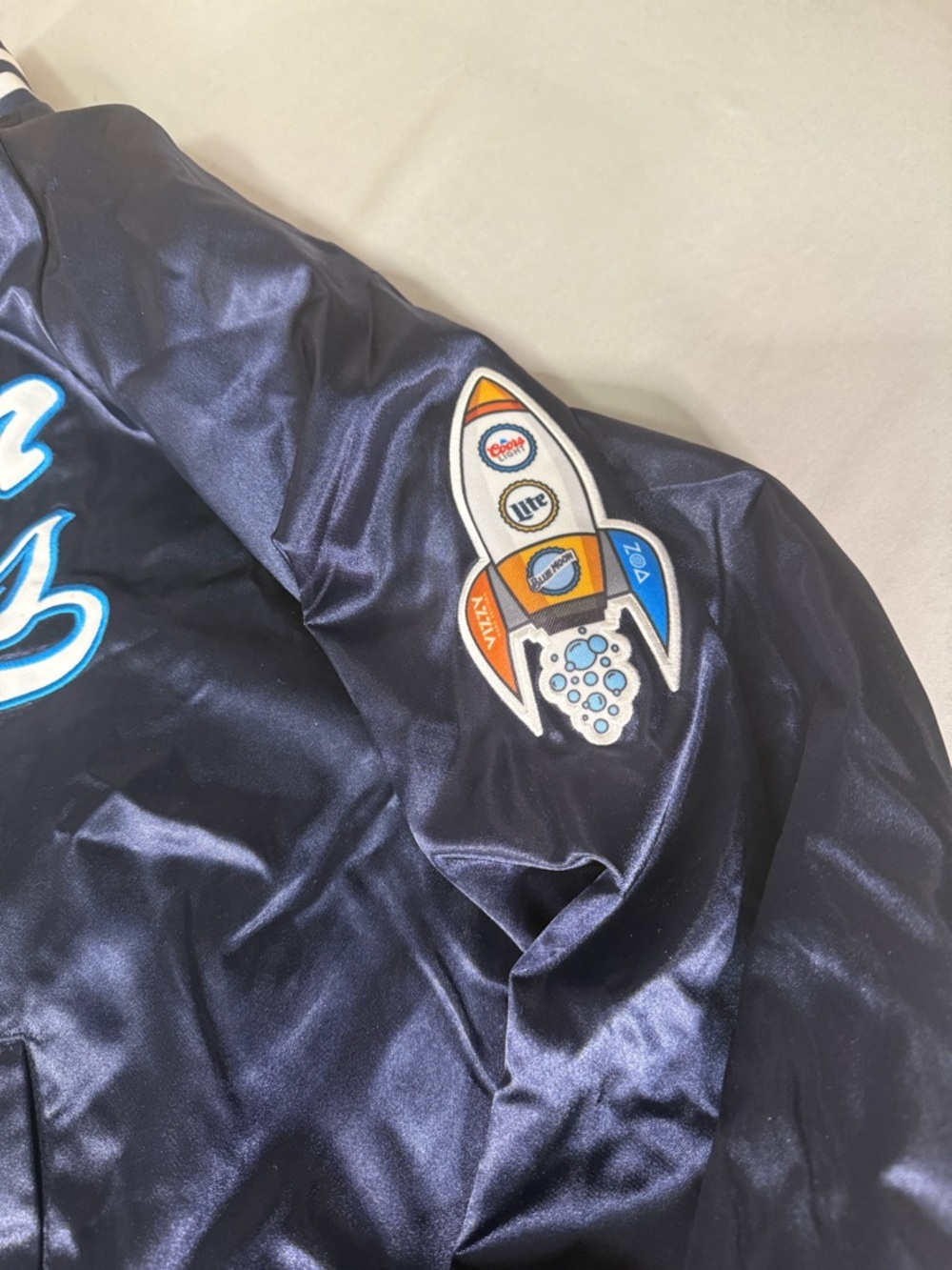 Molson Coors Satin Varsity Jacket‎ Mens M Beer Promo Y2K Streetwear - Picture 7 of 12